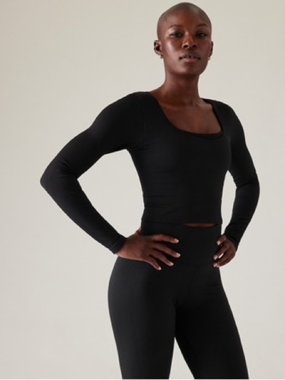 Athleta Aurora Seamless Crop Long Sleeve Top Size Small